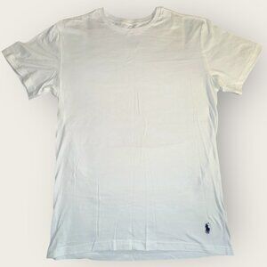 Polo Ralph Lauren White Slim Fit T-Shirt With Navy Logo Size Large